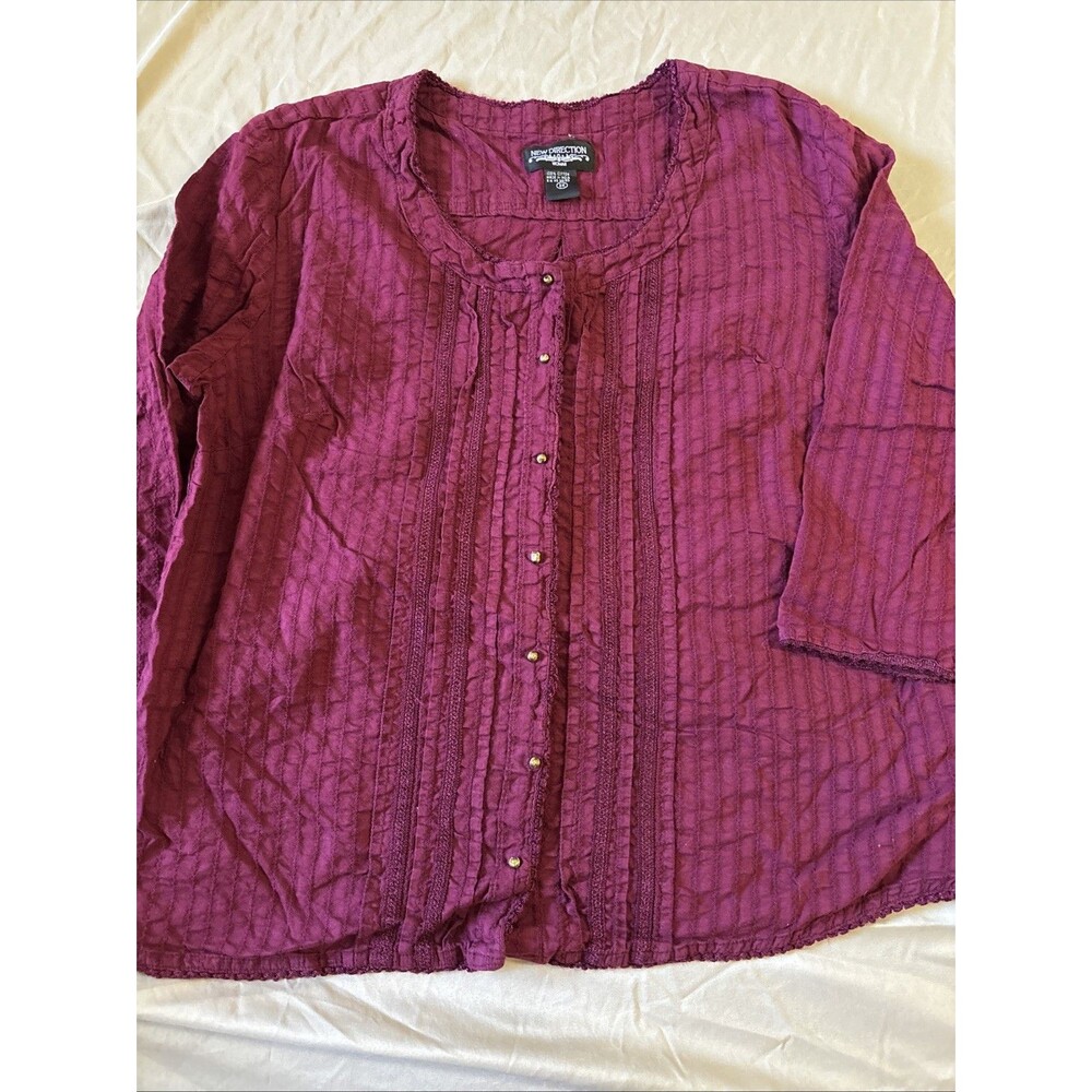(#64) New Direction Women’s Wine 2XL Blouse